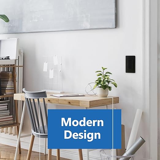 LIDER Black Minimalist Decorator Switch, Frameless Light Switch, On/Off Rocker - Image 7
