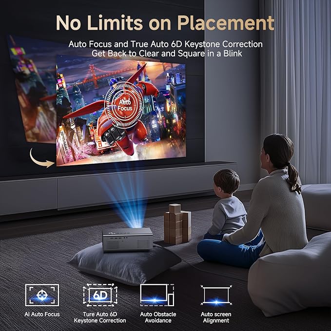 4K Projector with Built-in Apps, 1500ANSI Auto Focus&6D Keystone Dolby Audio - Image 5