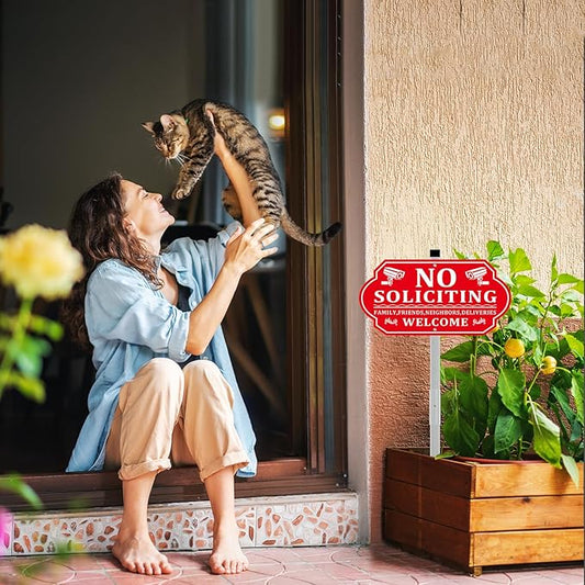 No Soliciting Sign for House, No Soliciting Signs for Front Door - Image 2