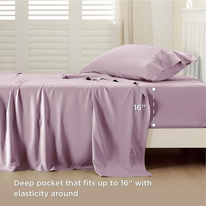 Bedsure Cooling Sheets Twin XL, Rayon Derived from Bamboo, Breathable & Soft - Image 3