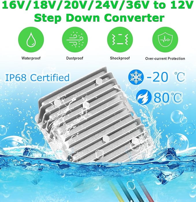 EAGWELL DC 8-40V to 12V Converter 6A 72W Step Down Converter Voltage Reducer - Image 4