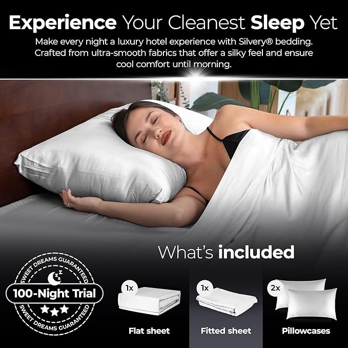 Silvery Silver Infused Bed Sheets Set - Image 6