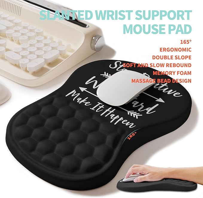 KUOSGM 2-in-1 Ergonomic Set, Wave Rise Keyboard Wrist Rest and Massage Bulge - Image 3
