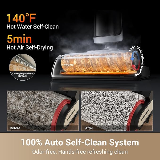 dreame H14 Cordless Vacuum Mop, 180° Lie-Flat Wet Dry Vacuum cleaner, 140°F - Image 5