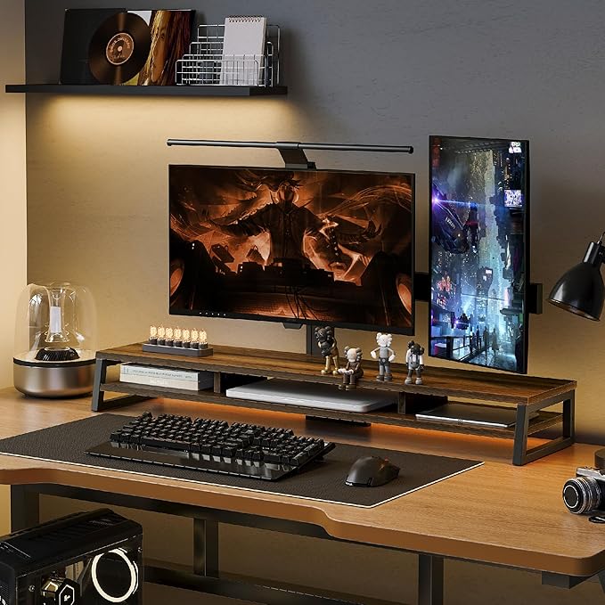 Fenge Dual Monitor Stand for Desk, 42.5in Large Monitor Riser for 2 Monitors - Image 9