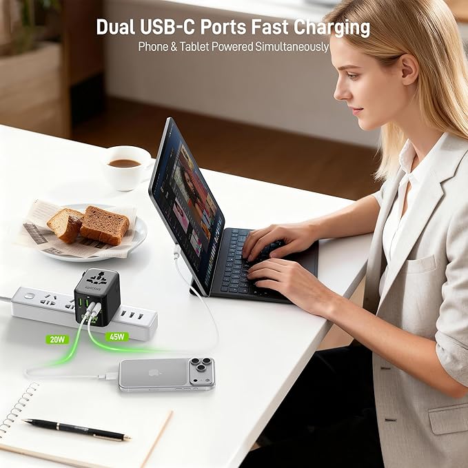 Epicka Pulse Duo 65W Universal Travel Adapter, International Power Adapter - Image 3