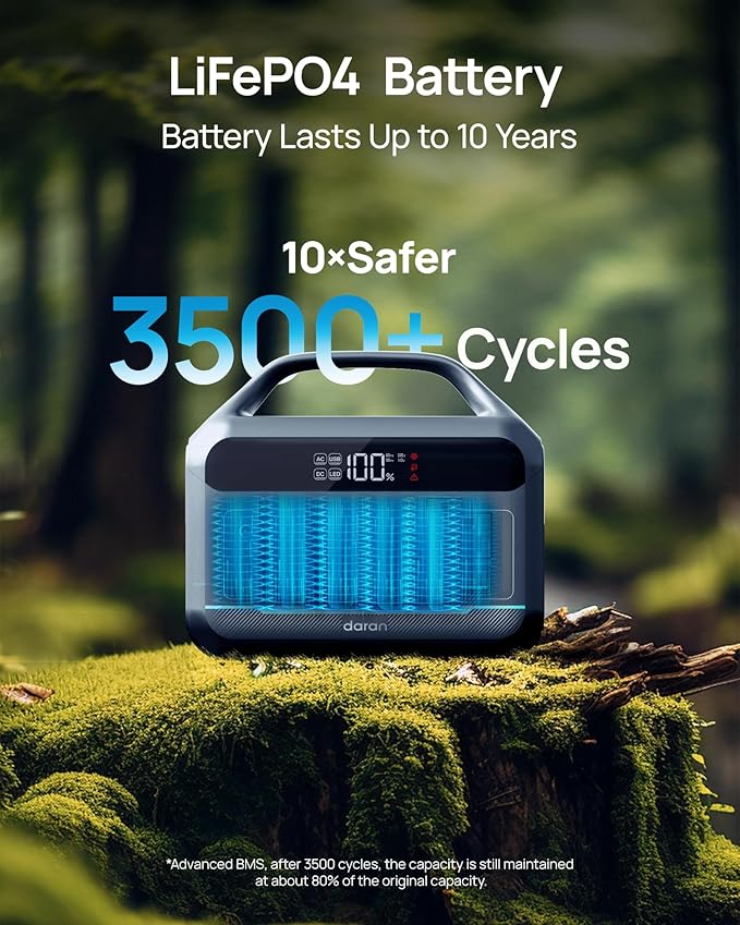 DARAN Portable Power Station 600W - 288Wh Solar Generator LiFePO4 Battery - Image 7