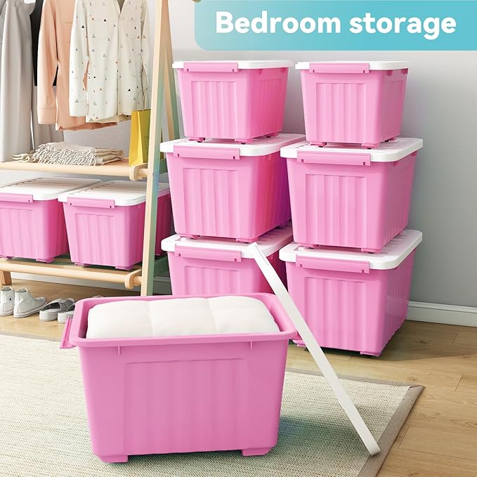 Nazhura Plastic Storage Bin, Stackable and Nestable Storage Boxes - Image 4