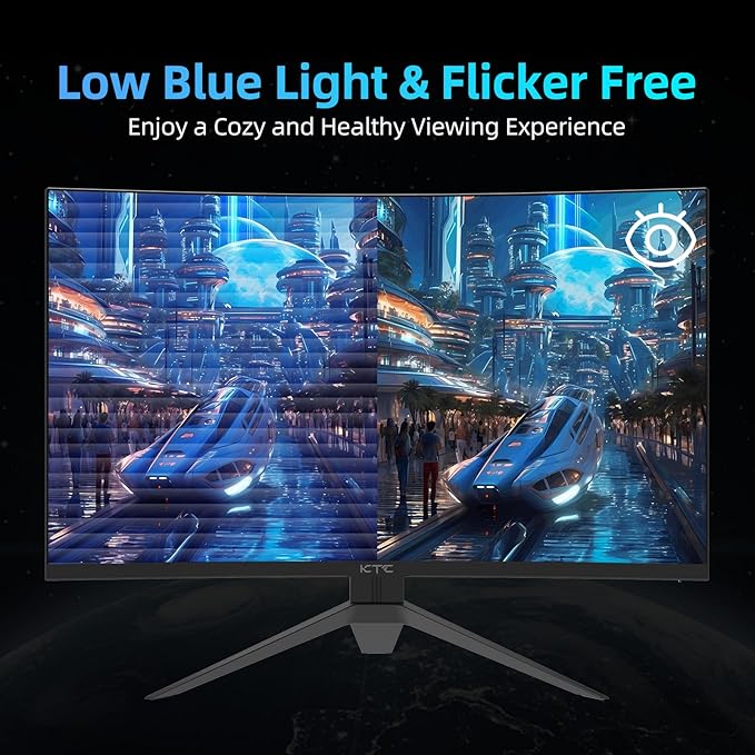 KTC 27 inch WQHD 180Hz 1ms Curved Gaming Monitor 1440P 144Hz Monitor 132% sRGB - Image 7