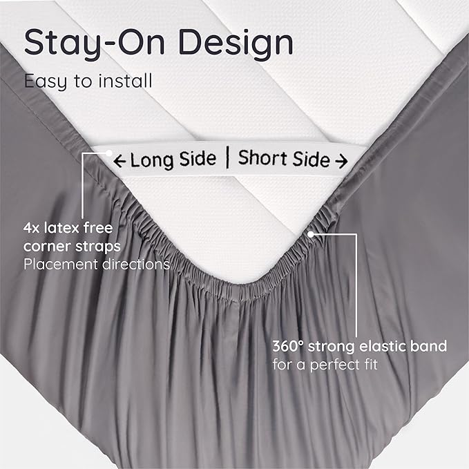 Bambaw 100% Viscose Derived from Bamboo Fitted Sheet, Cooling Fitted Sheet King - Image 5