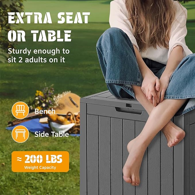 NUNU LAB 35 Gallon Outdoor Storage Box Waterproof, Outside Package Delivery - Image 4