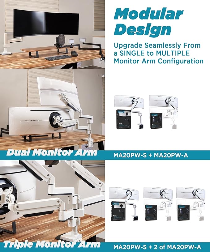 ULTRARM Heavy Duty Monitor Arm for Ultrawide Monitors up to 57" and 44 lbs - Image 6