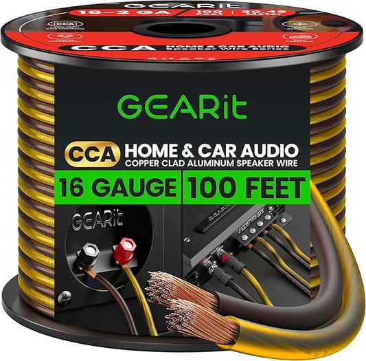 GEARit Pro Series 16AWG Speaker Wire, 16 Gauge Speaker Wire Cable Great Use by GEARit
