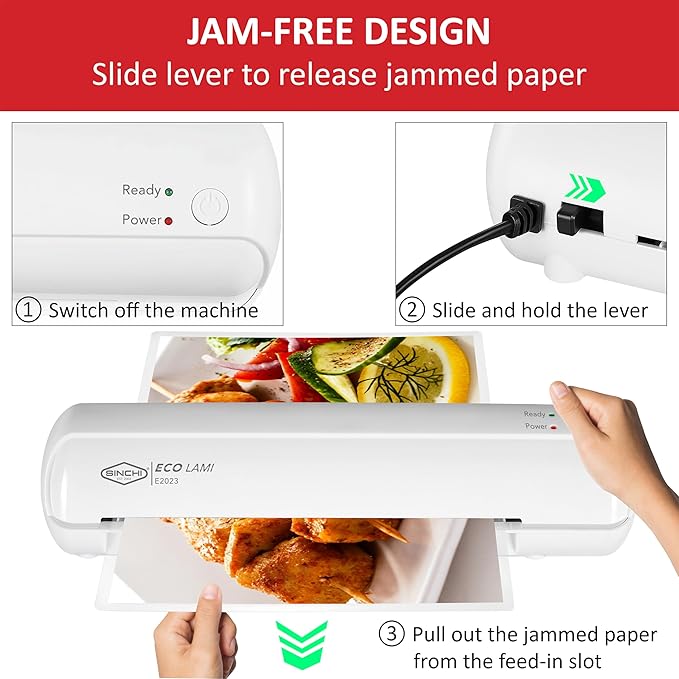 SINCHI 9-Inch Thermal Laminator, 3–5 Mil, 3-Min Warm-Up, Compact Lamination - Image 4