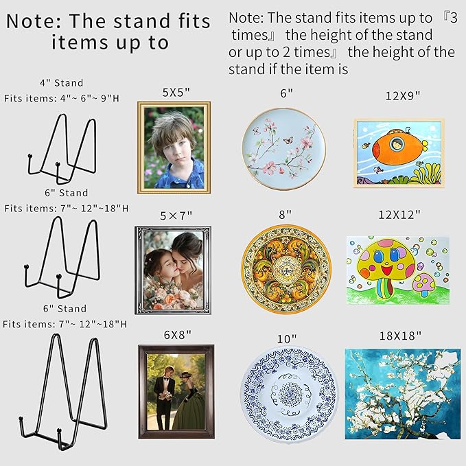 3Pack 6" Plate Stands for Display, Metal Plate Holders Display Stands Can Be - Image 7