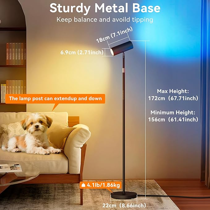 SIBRILLE Spotlight Floor Lamp, Tall LED Standing Lamp - Image 6