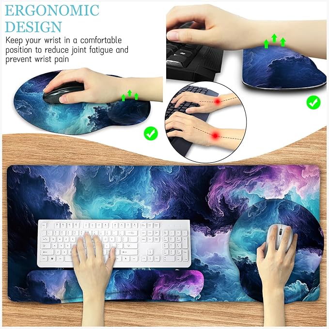 LIMKRIAN Galaxy Mouse Pad Set Large Desk Matt - Image 6