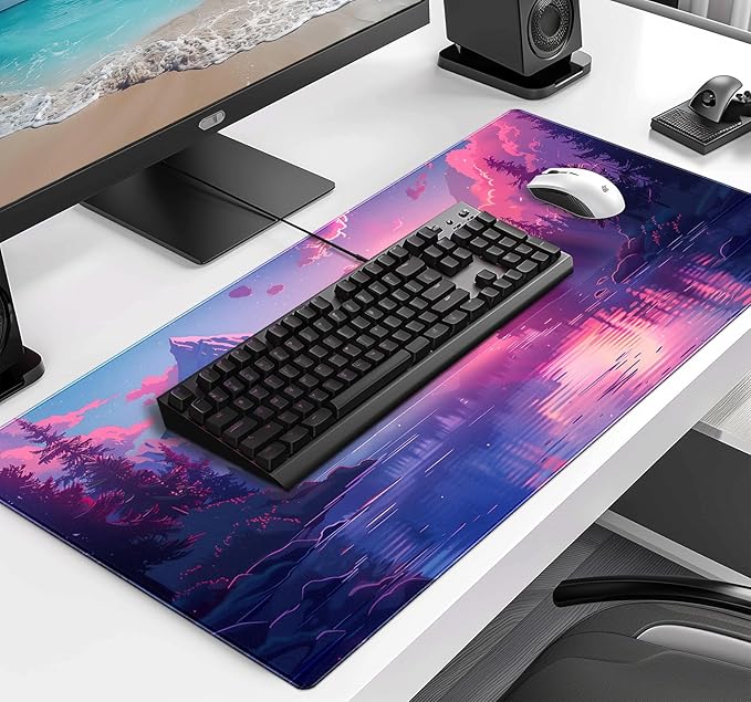 Sunset Mountain Scenic XXL Extended Mouse Pad, Fuji Mountain Large Laptop Pad - Image 3