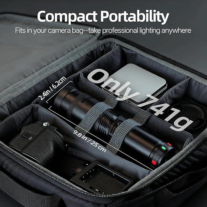 WELLMAKING 15W LED Photography Flashlight Optical Glass Lenses, 7800mAh - Image 7