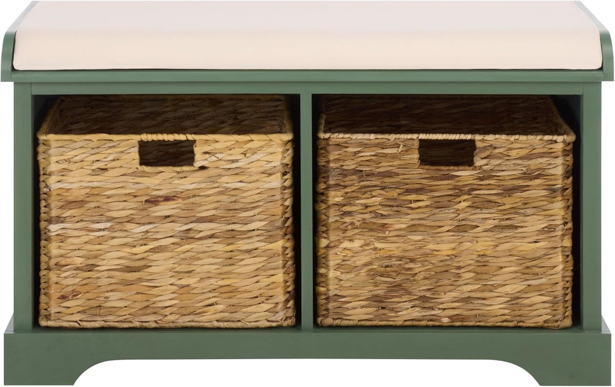 safavieh freddy wood storage bench, 33" farmhouse dusty, main product view
