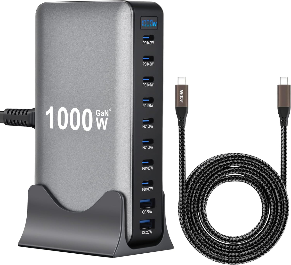 1000W 10-Port GaN 4 Desktop Charging Station