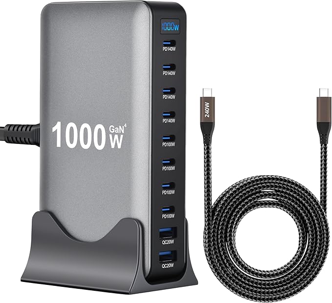 1000W 10-Port GaN 4 Desktop Charging Station by Unknown