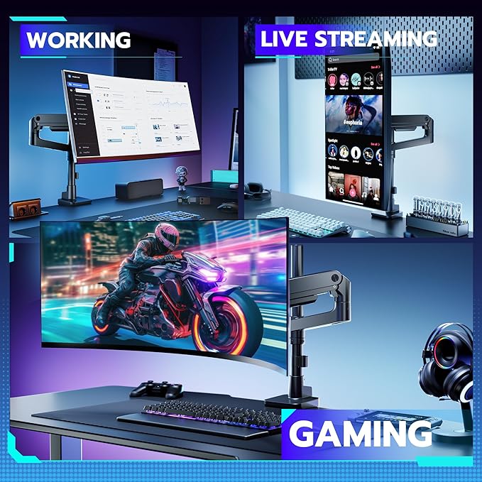 ARES WING Single Monitor Arm Desk Mount - Image 8