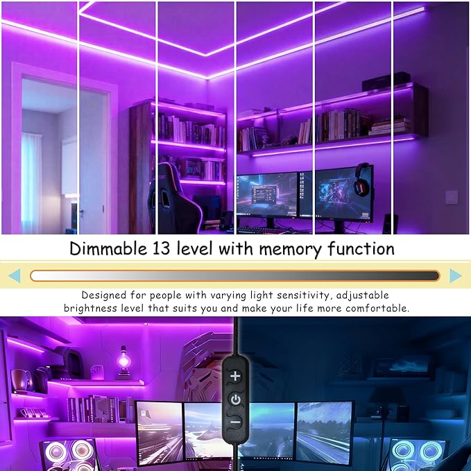 Aalnfe Purple Led Lights Strip Indoor Rope Lights Easy DIY Cuttable Strip Lights - Image 3