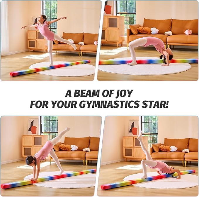 ZELUS 8' Folding Gymnastics Balance Beam, Floor Balance Beam w/Carry Handles - Image 7