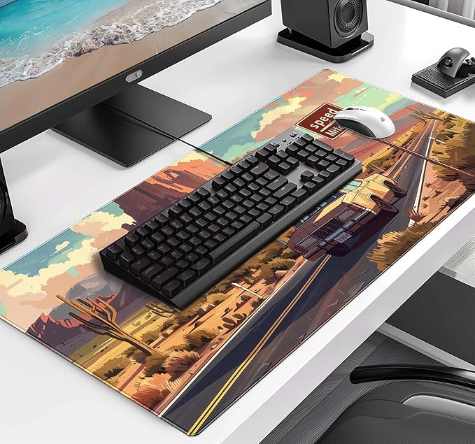 Digital Oil Painting Grassland Road Mouse Pad, Natural Mountain Scenery Game - Image 3
