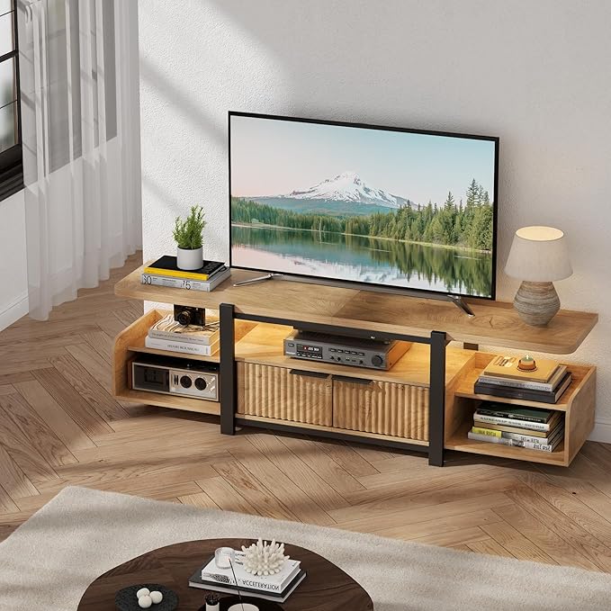 TV Stand with LED Lights and Storage cabinet - Image 6