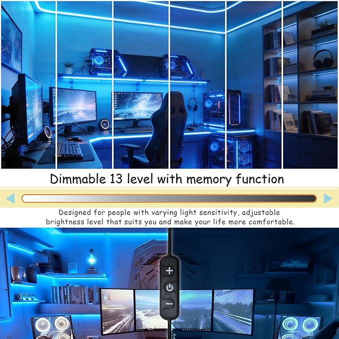 Aalnfe Blue Led Lights Strip Indoor Rope Lights Easy DIY Cuttable Strip Lights - Image 2
