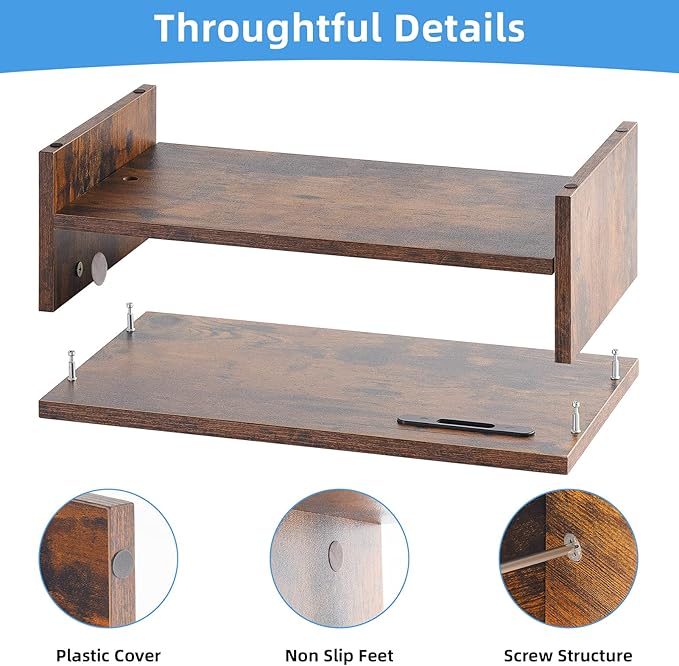 Marbrasse 16.5 Inch Monitor Stand, 2 Tier Computer Monitor Riser - Image 3