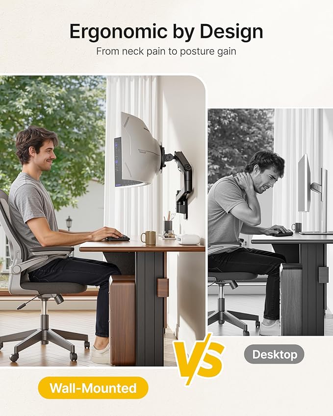 monTEK Monitor Wall Mount for 17-57“ up to 59.4 lbs Ultrawide Screens, Single - Image 6