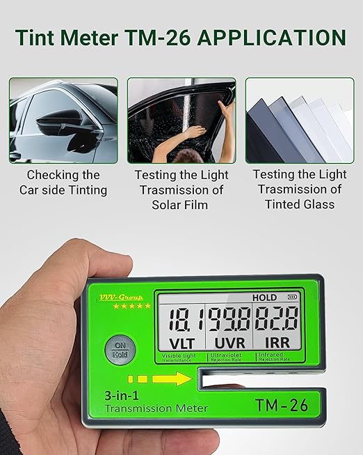 Digital Car Window Tint Meter TM-26 / Side Window Tint, Sun Control Film - Image 7
