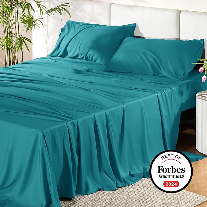 Bedsure Queen Sheet Set, Rayon Derived from Bamboo, Cooling Sheets, Breathable - Image 6