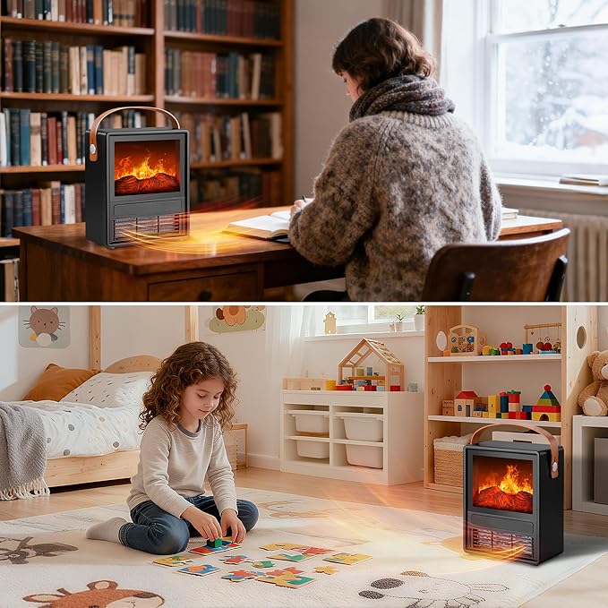 FLAME&SHADE Portable Electric Fireplace Heater - Image 7