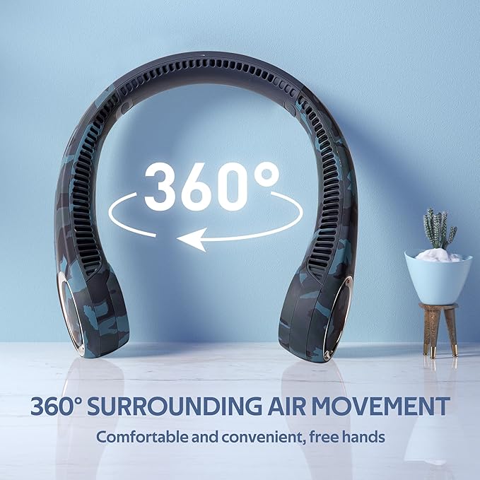 Portable Neck Fan, Hands Free Bladeless Fan, 360° Cooling Personal Fan - Image 2
