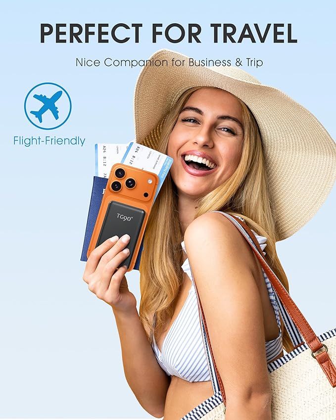 TG90° 2 Pack 5000mAh Power Bank, Small Portable Charge Built-in AC Plug and - Image 8