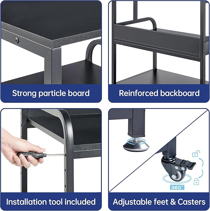 Fannova 25.6" x 23.6" Extra Large Printer Stand Table - Image 8