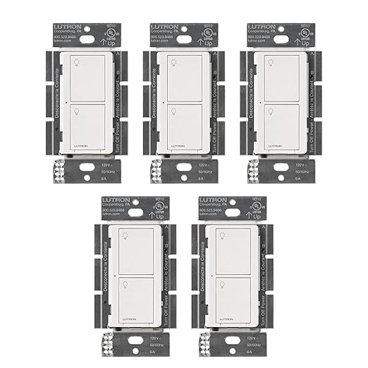 Lutron Caseta Original Smart Light Switch 5 Pack, by Lutron