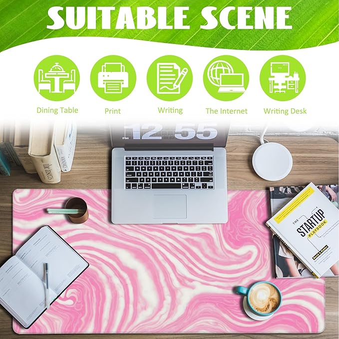 Eflxamz Desk Pad, Flow Liquid Waves Large Gaming Mouse Pad - Image 3