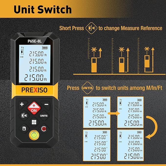 PREXISO Laser Measure, 215Ft Laser Measurement Tool - Image 3