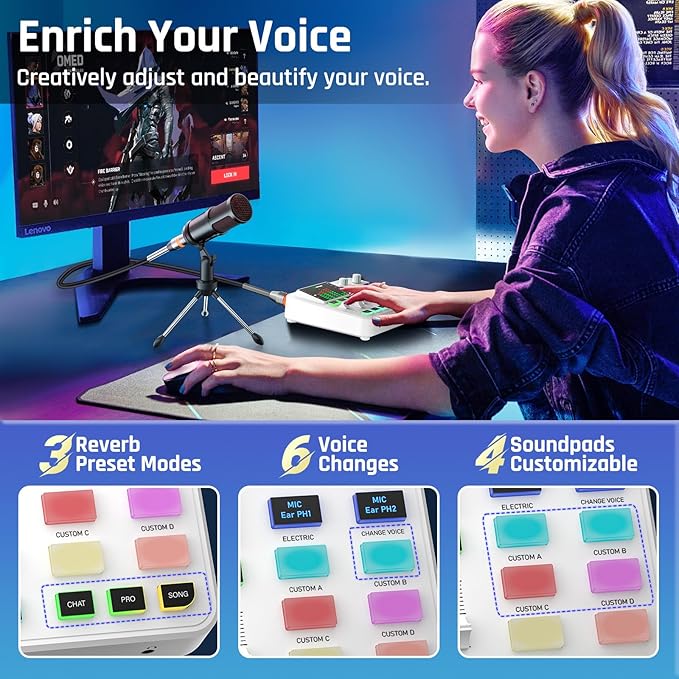 PUPGSIS qwe Gaming Audio Mixer, Audio Interface - Image 2