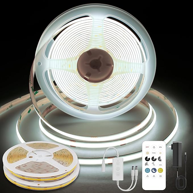 Pandery COB LED Strip Lights Cool White, 24V Dimmable led Light Strip KIT by PanderyCOBLightUPYourLife