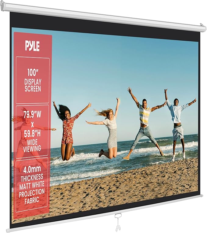 Pyle Manual Pull Down Projector Screen by PyleUSA