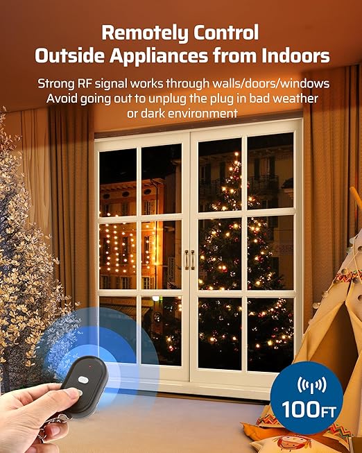 DEWENWILS Outdoor Wireless Remote Control Outlet, 15 amp Heavy Duty - Image 4