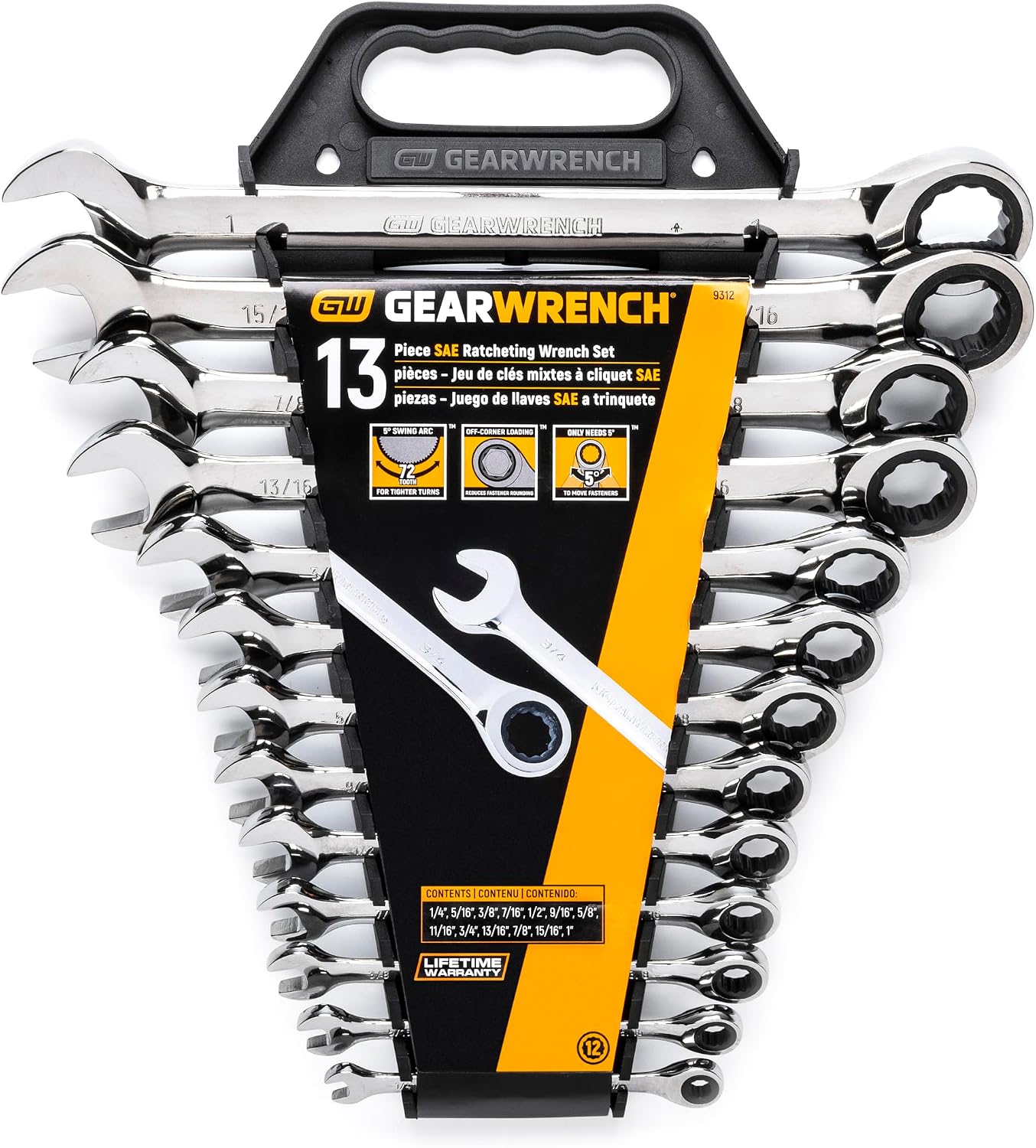 GEARWRENCH 13 Piece 12 Point Ratcheting Combination Wrench Set SAE | 9312