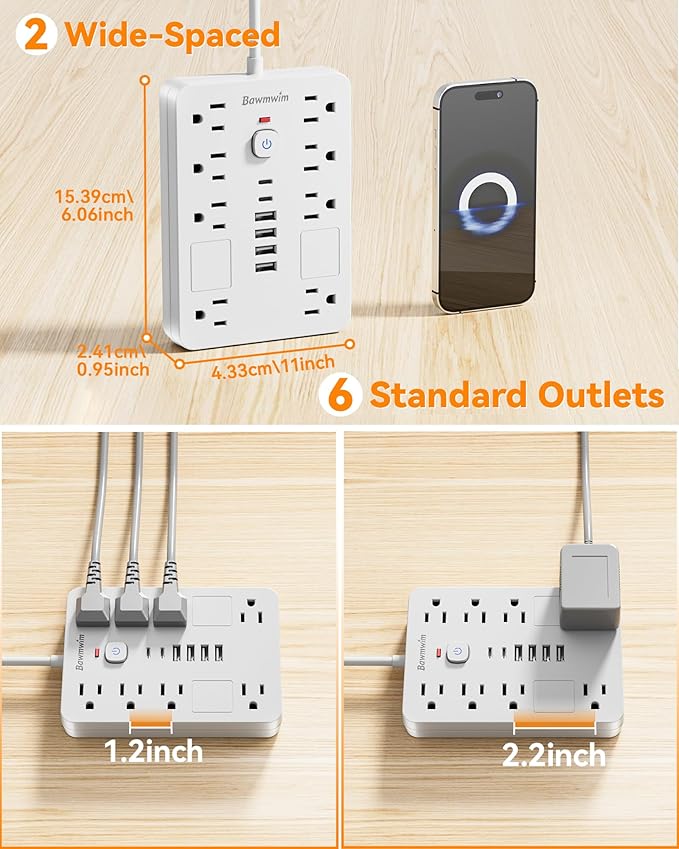 Bawmwim Surge Protector Power Strip - Image 5