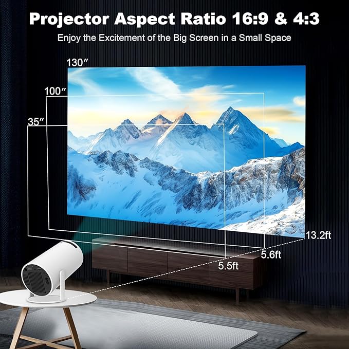 Mini Projector, Support 4K 1080P Portable Projector - Image 3